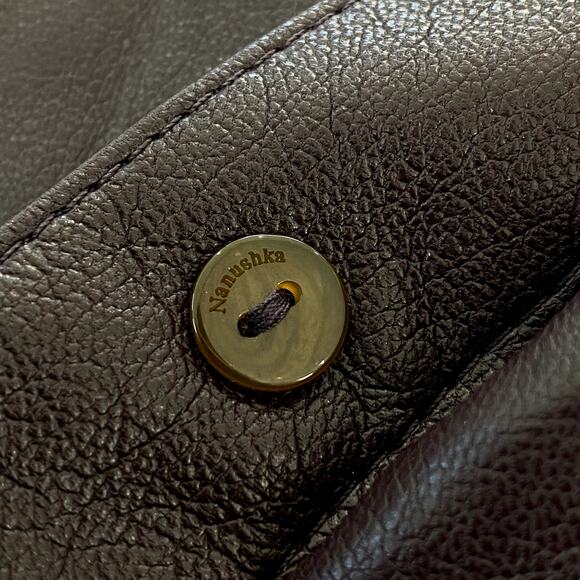 NEW Nanushka Naum Alt Faux Vegan Leather Button Down Collared Top Large - Picture 5 of 9